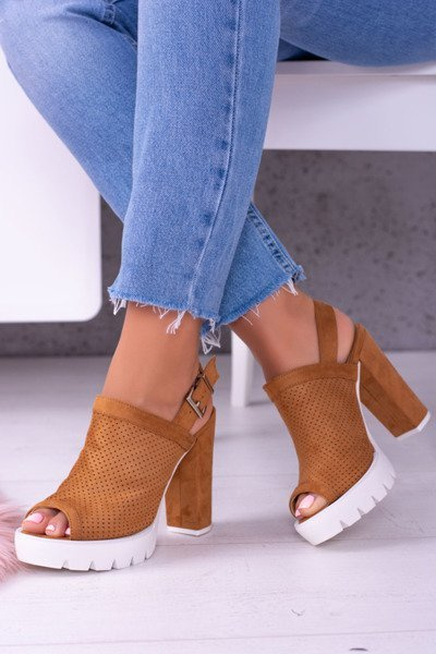 Lu Boo Brown Suede Stiletto Sandale emare