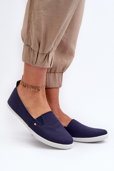 Damen Slip-On Leinwand Sneakers Marine Adrancia
