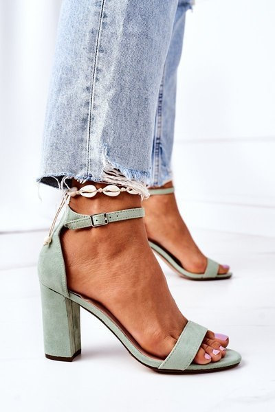 Stiletto-Sandalen aus Wildleder Grün Florenz