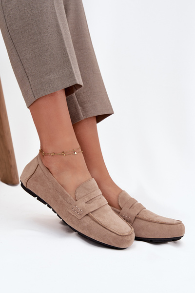 Loafers Mokassins Damen Flach Beige Soreline
