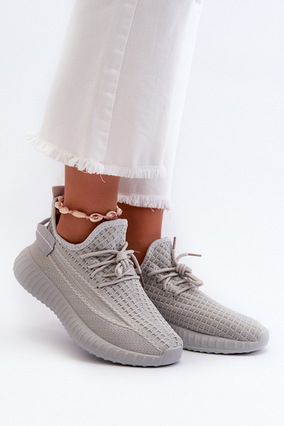 Chaussures de sport à enfiler en tissu gris pour femmes Nelmarie