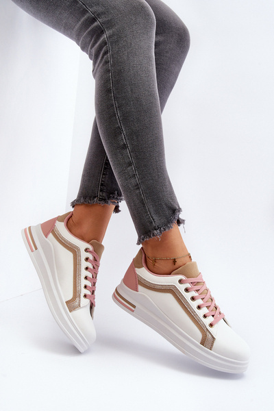 Baskets Femme Avec Brocart Beige Elnami