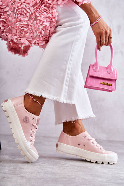 Fashionable Lacquered Sneakers Big Star KK274047 Pink