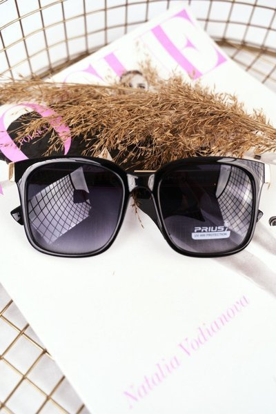 Moteriški akiniai nuo saulės Auksiniai Prius PR-V43 Black Green Gradient