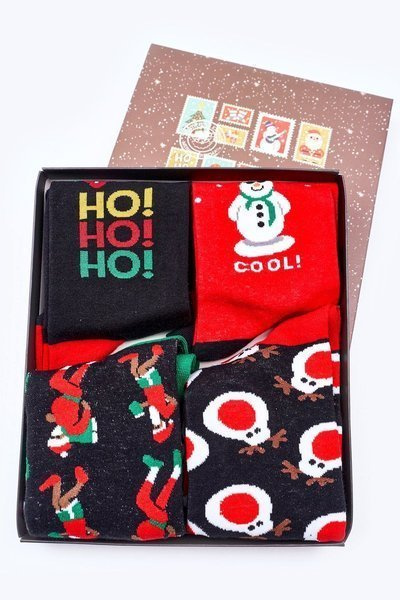 Weihnachtssocken-Set für Männer COSAS Schwarz/Rot