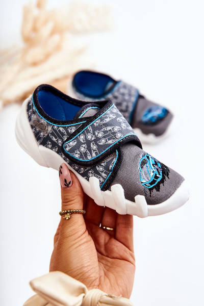 Chaussons Befado Velcro Car 273X339 Gris-Bleu