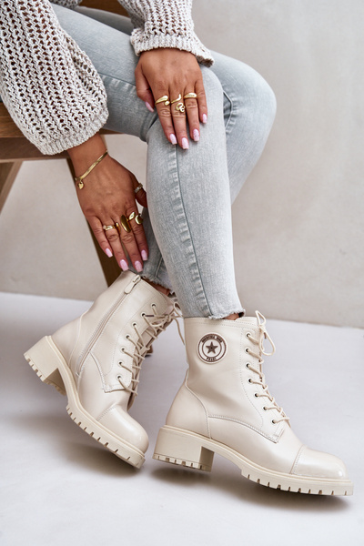 Bottes De Travail Chaudes Zippées Beige Soratta