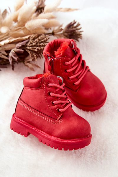 Kinder-Fleece-Trapper-Stiefel Rot Dexter