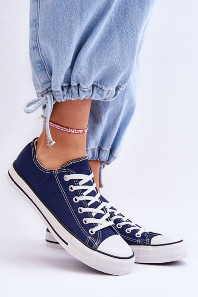 Klassische niedrige Damen-Turnschuhe Navy blau Vegas