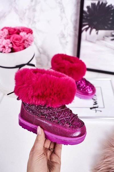 Fleecegefütterte Kinder-Schneestiefel Nicola Fuchsia