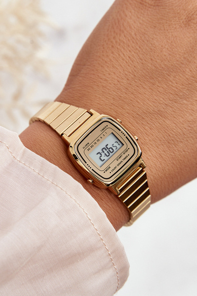 Digitale Retro-Armbanduhr für Damen Ernest E54101 Gold