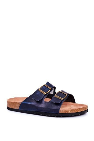 Diapozitivele masculine clasice cu catarame Big Star Dark Navy Blue DD174604