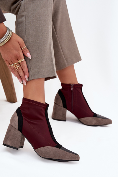 Damenturnschuhe mit massivem Absatz Reißverschluss Bordeaux Delvane