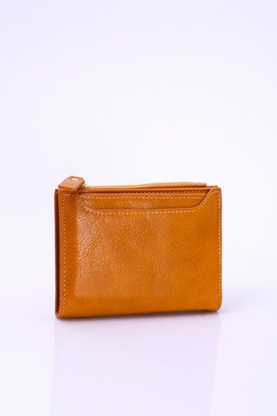 Kleine senfgelbe Damengeldbörse Gold Zip