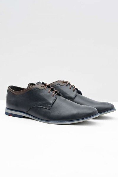Marineblaue Herrenschuhe aus Leder Gianni