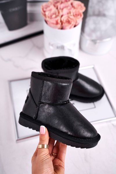 Children's snow boots warm with fur black Coraline