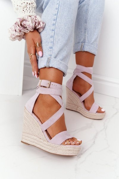 Wedge Sandals With Braids Purple Lanzarote