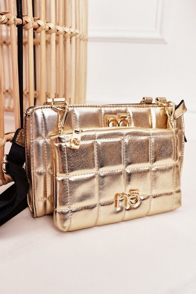 Multifunktionelle gesteppte Brief-Tasche NOBO NBAG-K1300 Gold