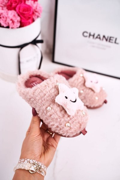 Children's Insulated Home Slippers Pink Little Star