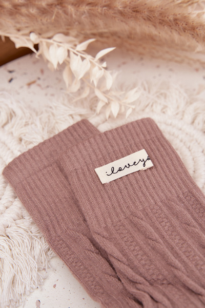 Chaussettes chaudes pour femmes en laine marron