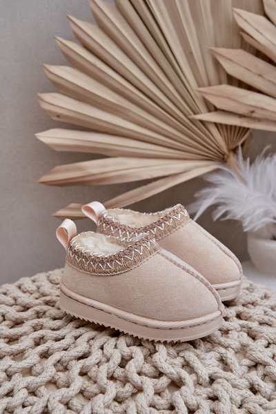 Bottes à Neige Enfant Sur Plateforme Isolées Avec Fourrure Beige Clair Vilabria