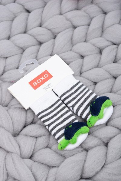 Socken für Kleinkinder mit Rassel Schildkröte Soxo
