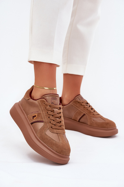 Sneakers Din Piele Pentru Femei Pe Platformă Daniel Lopez Just Dare SS2D4005 Maro