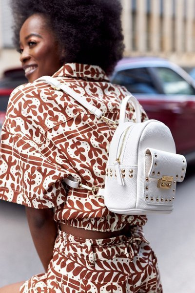 Women's Leather Backpack NOBO K4110 White