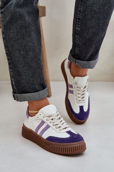 Zazoo N1068 Baskets Basses En Cuir Femme Sur Plateforme Blanches