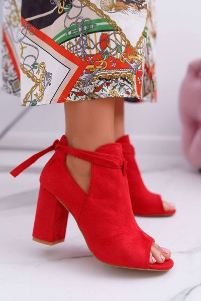 Rote Stiletto-Sandalen Flaschen Offene Zehe Grau