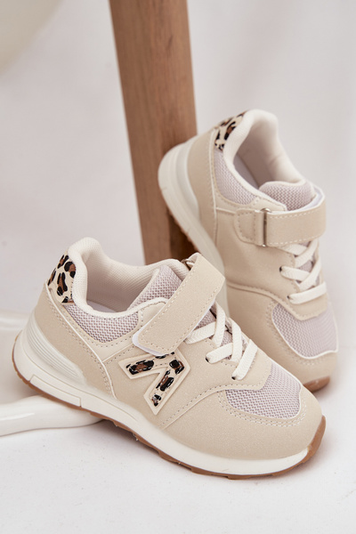 Children's Sports Sneakers with Velcro Beige Galisse