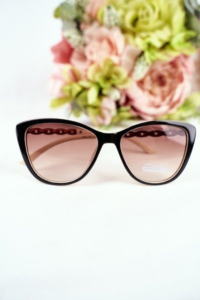 Moteriški akiniai nuo saulės Prius PR-V32 Black Beige Gradient