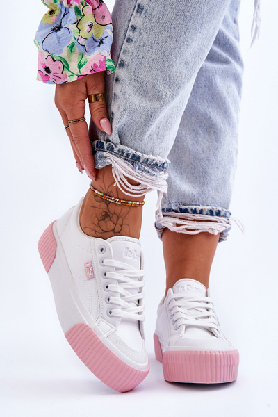 Chaussures de sport en cuir Lee Cooper LCW-23-31-1787L Blanc