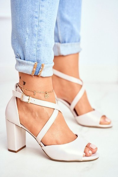 Sandales à talons aiguilles pour femmes Sergio Leone Beige Perle SK865