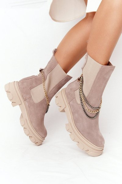 Suede Chelsea Boots Lewski Shoes 2998-0 Beige