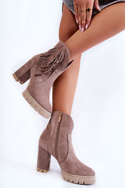 Bottes à plateforme en daim Lewski Shoes 3251 Cappucino
