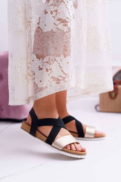 Itako Schwarz Damen Sandalen mit Radiergummi