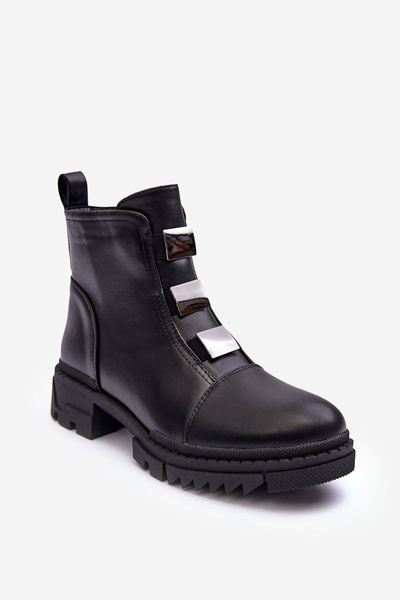 Lederschuhe Mit Flachem Absatz Schwarze Azulenn