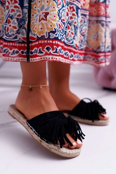 Tongs Boho noires pour femmes Vices 8458