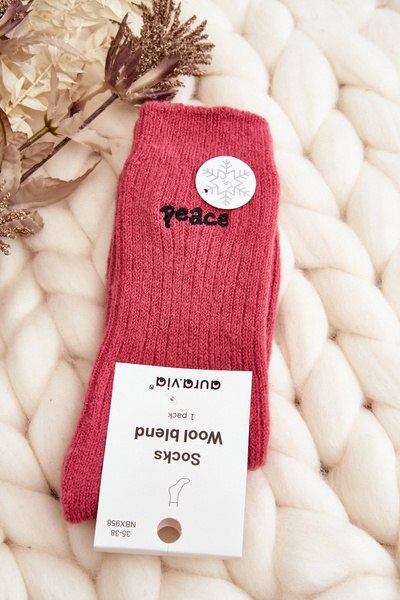 Damen Warme Socken mit rosa Text