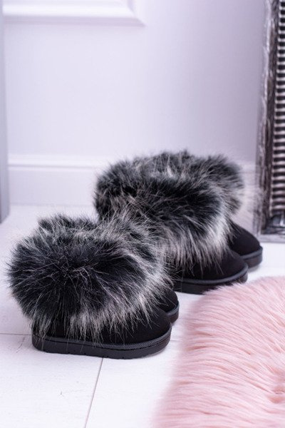 Bottes De Neige Enfant Avec Fourrure Noir Ariana
