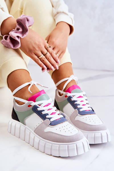 Pantofi de piele sport pentru femei florentin-gri-gri