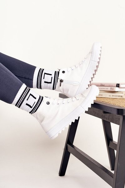 Baskets hautes pour femmes sur semelle épaisse BIG STAR FF274241 blanc