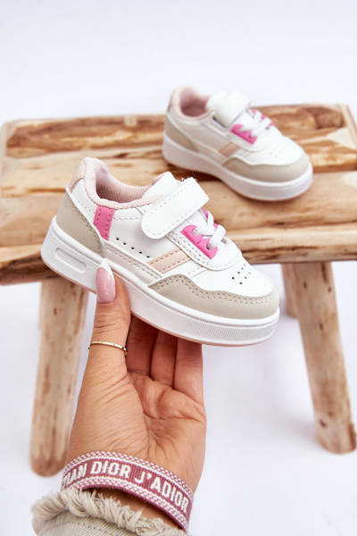 Klassische Kindersportschuhe Weiß und Pink Marlin