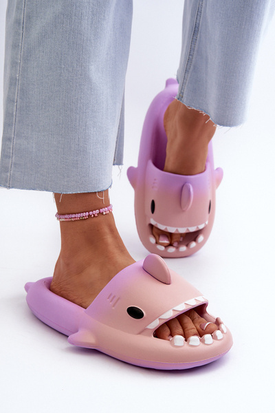 Damen Leichte Schaumstoff Flip-Flops mit Hai-Motiv Blau Kasila