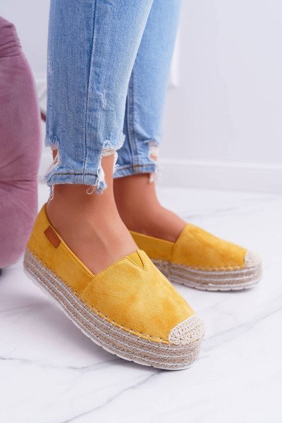 Yellow Suede slip-on Espadrilles Mariako