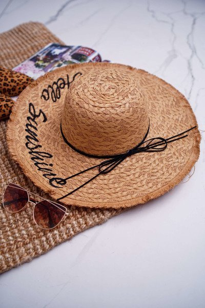 Chapeau Tressé BRUNO ROSSI Hello Sunshine Camel
