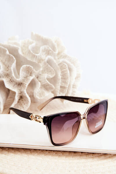 Damen-Sonnenbrille mit dekorativen Details UV400 braun