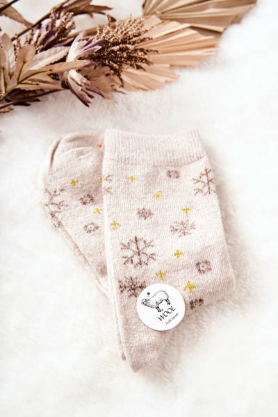 Weihnachten Schneeflocke Socken Beige
