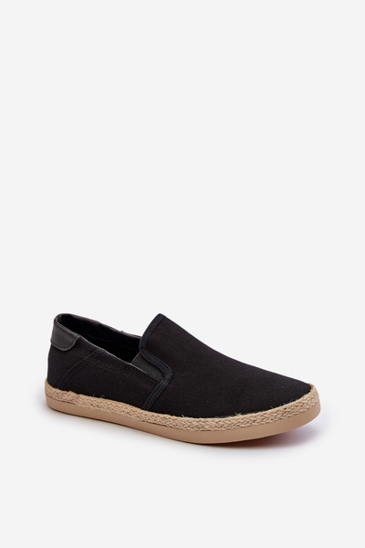 Espadrile bărbați cu țesătură neagră Fenen